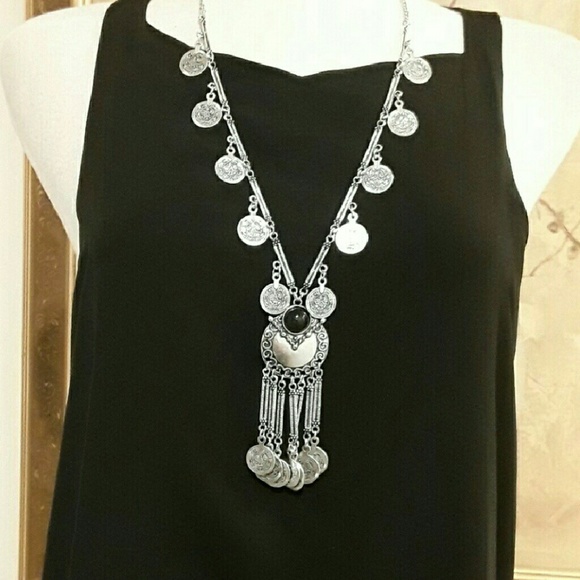 NEW Tribal/ Gypsy/ Boho Coin Necklace - Picture 2 of 4